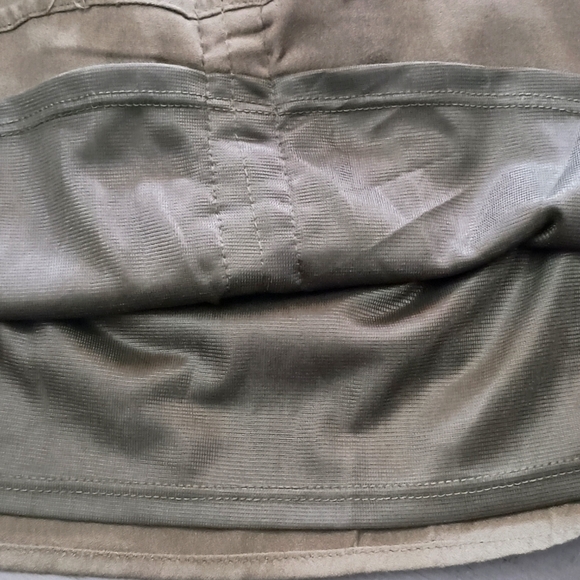 Lush Bamboo & Polyester Olive Midi Dress with Frayed Ruffle Detail - Picture 7 of 7